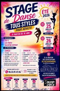 Stages de danse - Snap dance by Krys les 25, 26 et 27 Juillet